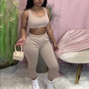 BEIGE jogger sweats set (sweats)